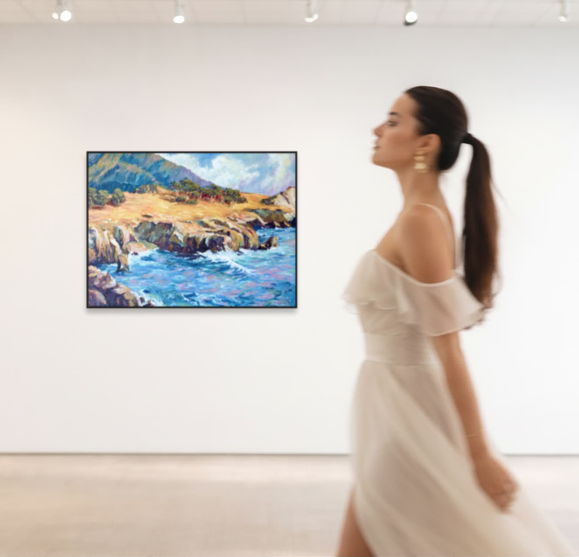 Artist in gallery