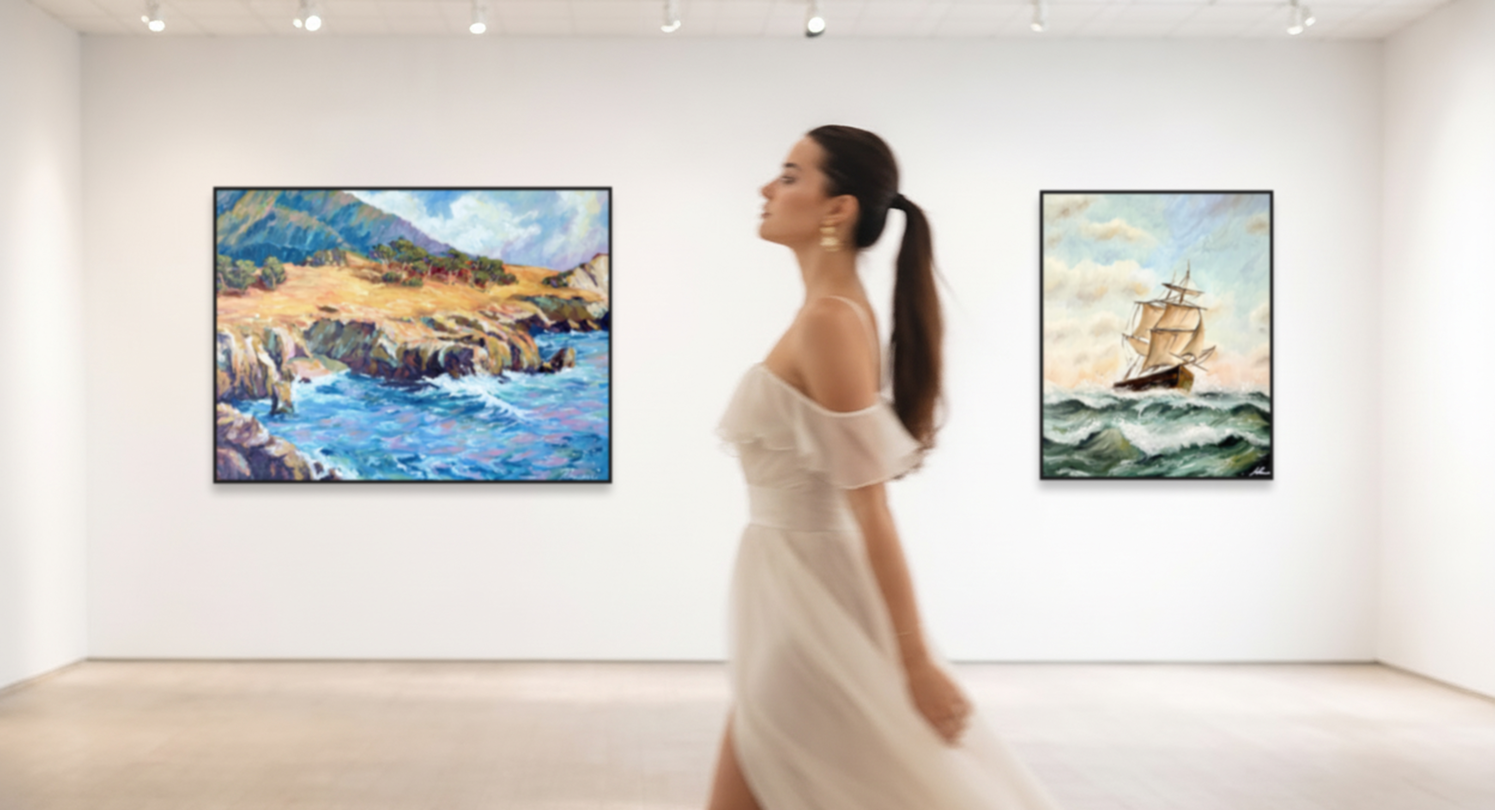 Yulianna painting in her studio